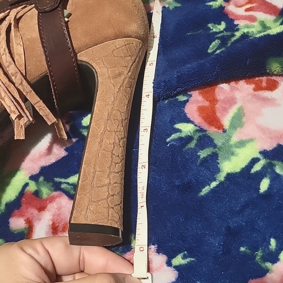 Just Cavelli Yoda 17 Fringe Platform Suede Heeled Boots - Picture 12 of 12